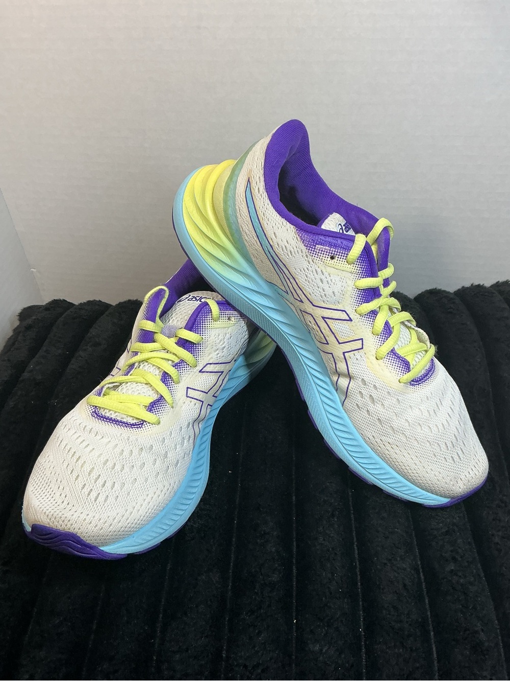ASICS GEL-Excite 8 Women’s Running Shoes 8.5 White Blue Purple 1012B214-100